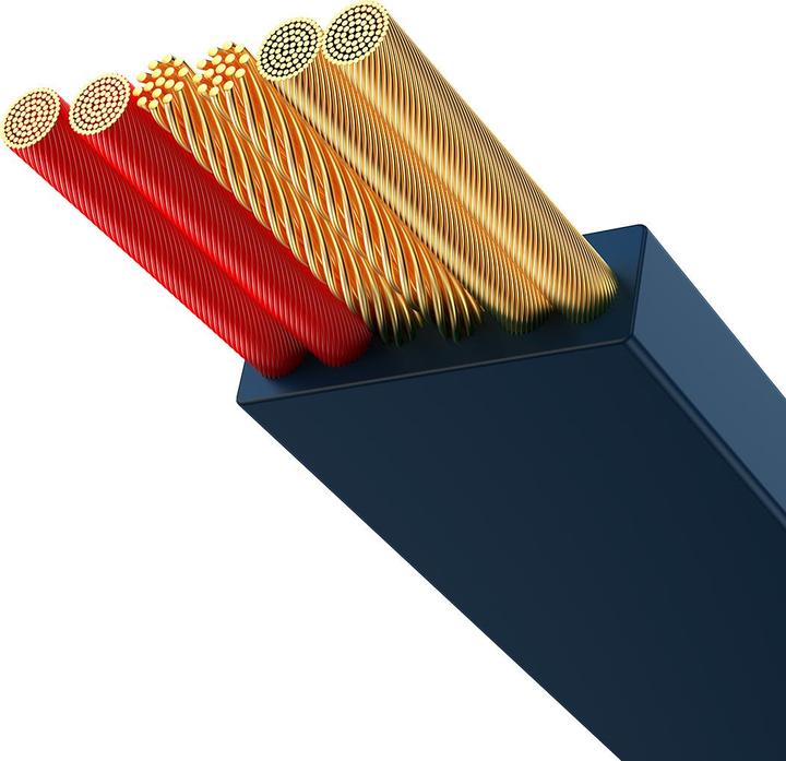 Actual product image Baseus Bright Mirror 3, USB 3-in-1 cable for micro USB / USB-C / Lightning 66W / 2A 1.1m (Blue) (1.10 m, USB 2.0, 66 W)