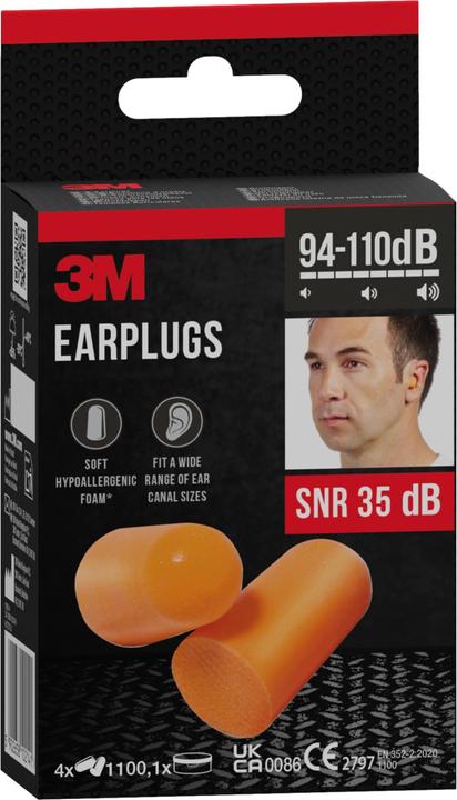 Produktbild 3M Gehörschutzstöpsel, orange (8 x)