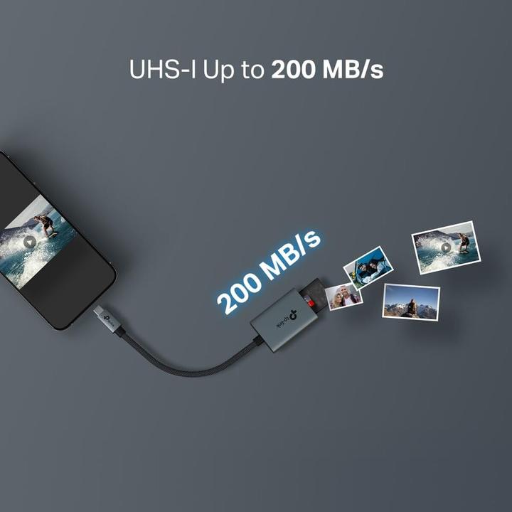 Actual product image TP-Link USB TYPE-C TO SD AND TF 3.0 ADAPTER 1X SD + 1 XTF UP TO 104M