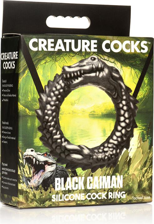 Image du produit Creature Cocks XR Brands - Anneau de Pénis en Silicone Caiman Noir - Noir (0.96 cm)