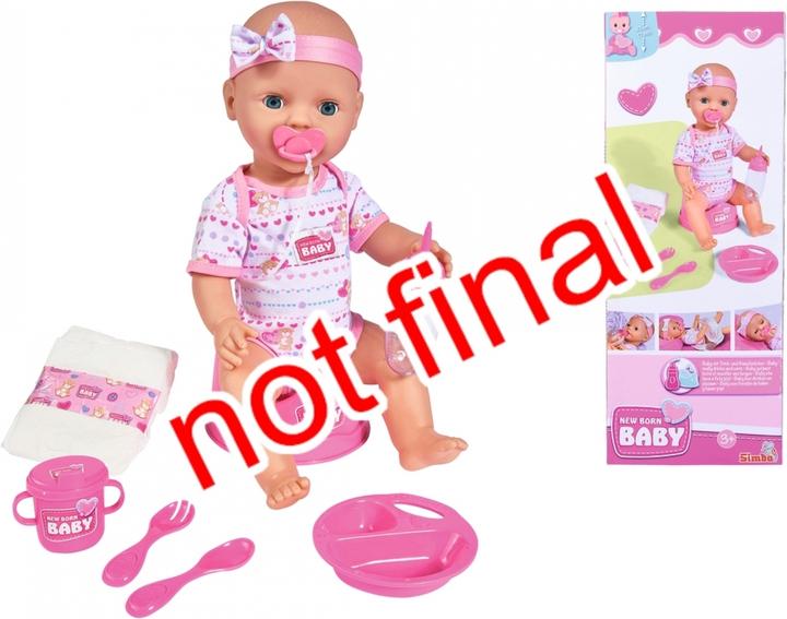 Actual product image Simba NBB Baby doll, pink accessories