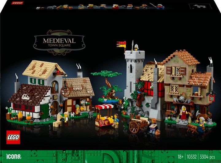 Productafbeelding LEGO Middeleeuws stadsplein (10332, LEGO Icons, LEGO Zeldzame Sets)