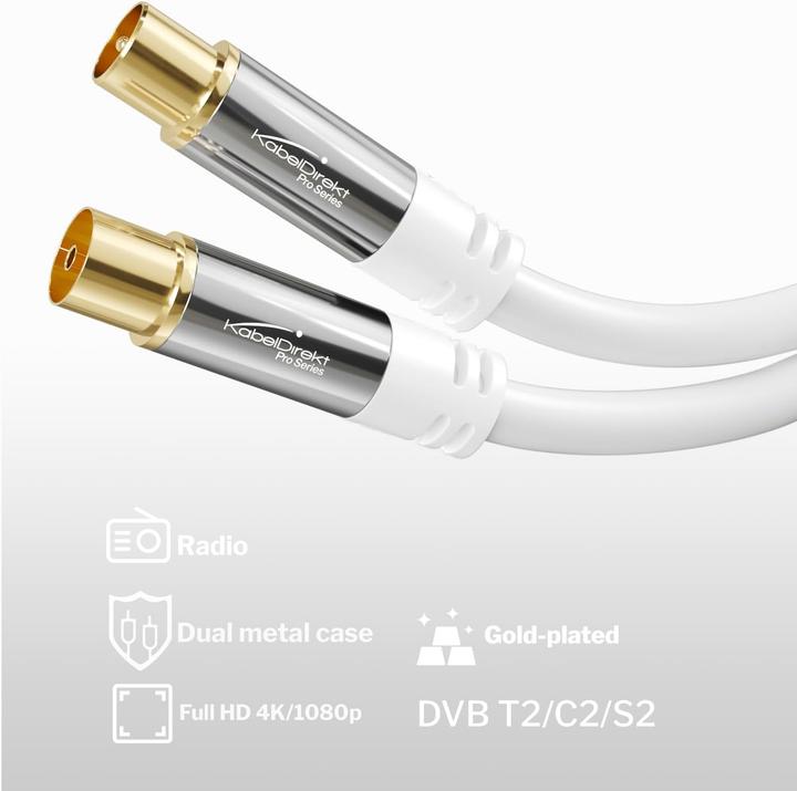Produktbild KabelDirekt 4K Antennenkabel Koaxialkabel für TV (Antennenkabel)