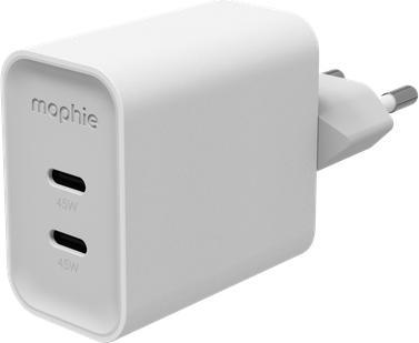 Zagg mophie Netzteil GaN 45W 2x USB-C 2026 weiss (45 W, 2 Ports)