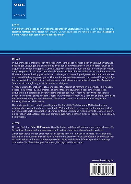 Produktbild Der Vertriebsingenieur (Deutsch, Peter Hüffmann, 2017)