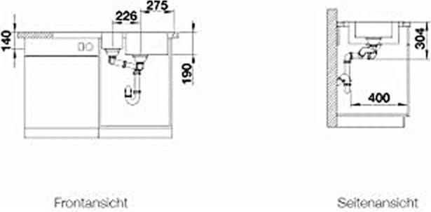 Image du produit Blanco Dinas 6 S (Évier encastré avec égouttoir, 100 cm, 50 cm)