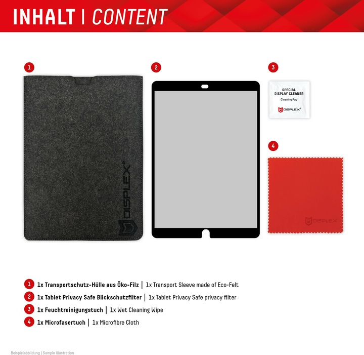 Produktbild Displex Tablet Privacy Safe, Tablet Blickschutzfolie (1 Stück, IPad 7th gen. 2019, iPad 8, IPad 9, iPad Air 2019 (3. Gen))