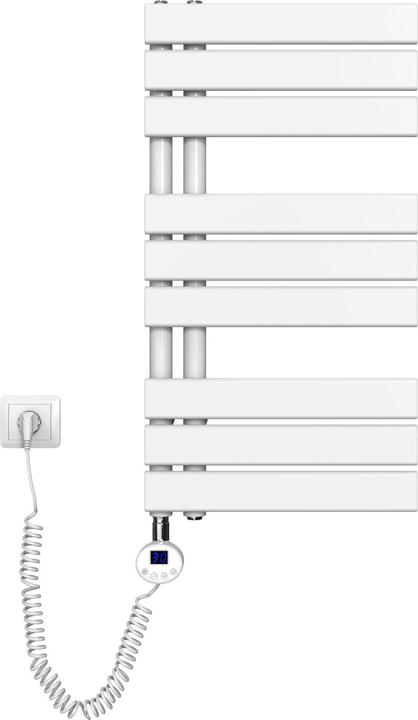 Produktbild Emke Elektrischer Handtuchwärmer mit Heizstab und Timer, Weiss 762x400mm 400W (400 W)
