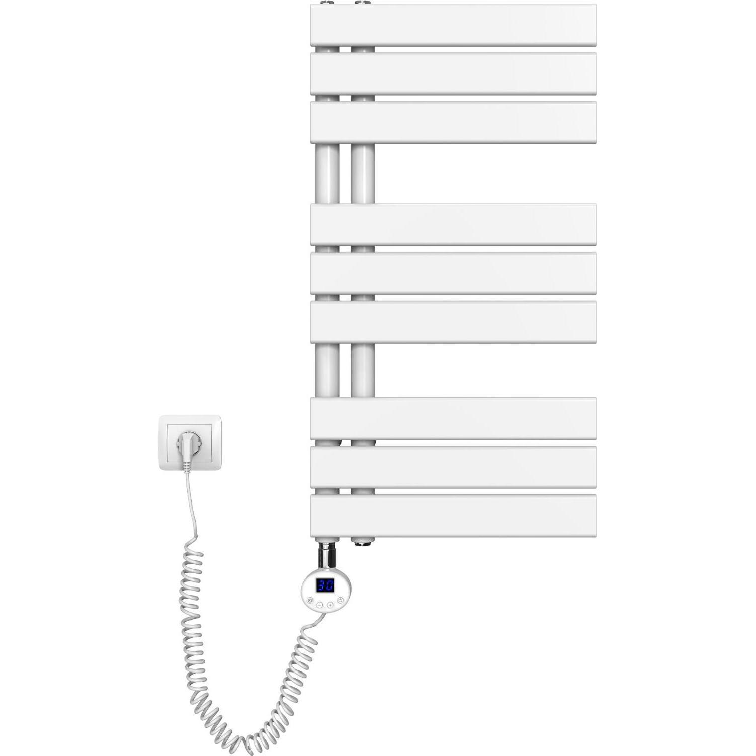 Emke Elektrischer Handtuchwärmer mit Heizstab und Timer, Weiss 762x400mm 400W, Heizkörper, Weiss