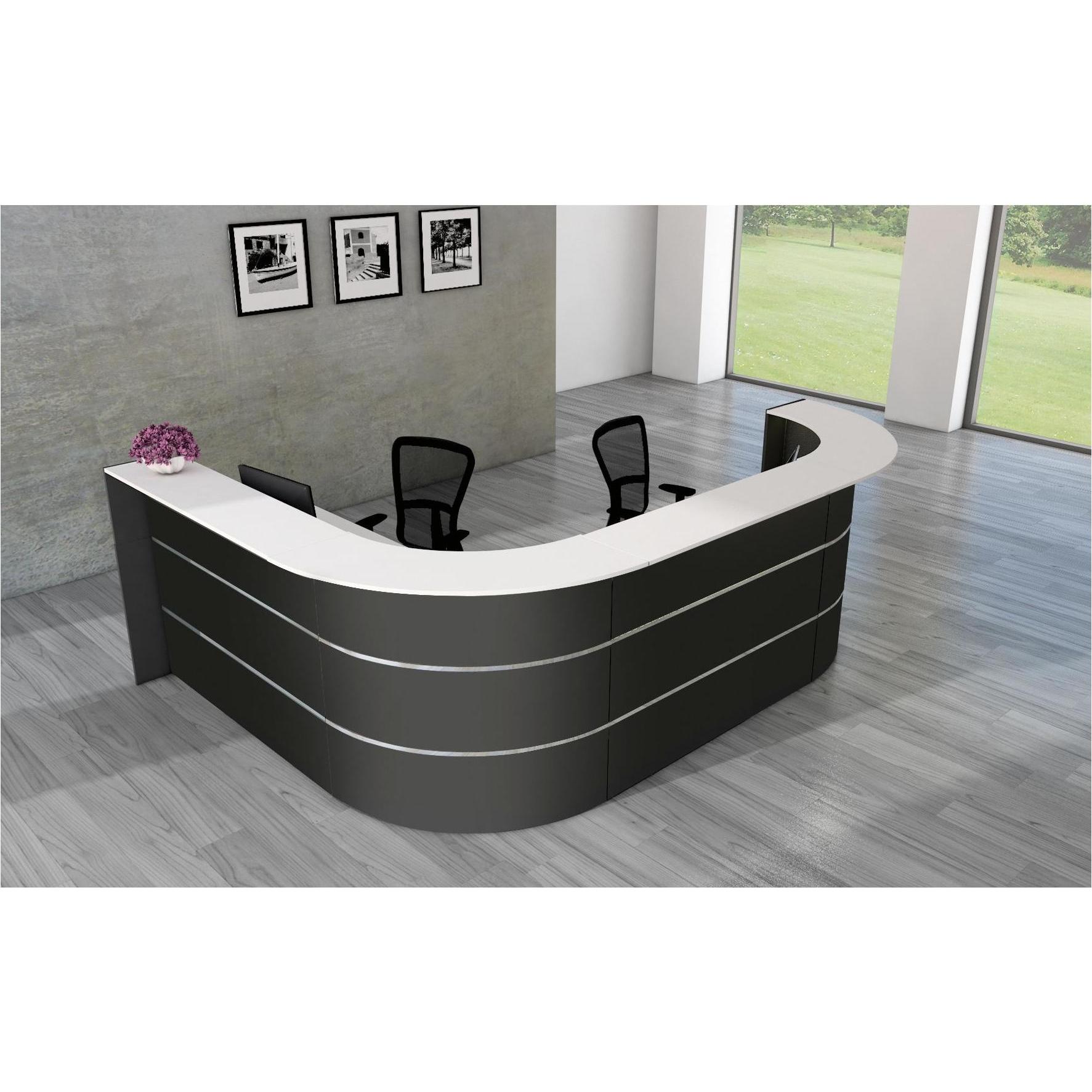 Kerkmann, Schreibtisch, BARI Empfangstheke anthrazit, weiss 335,0 x 235,0 x 112,0 cm