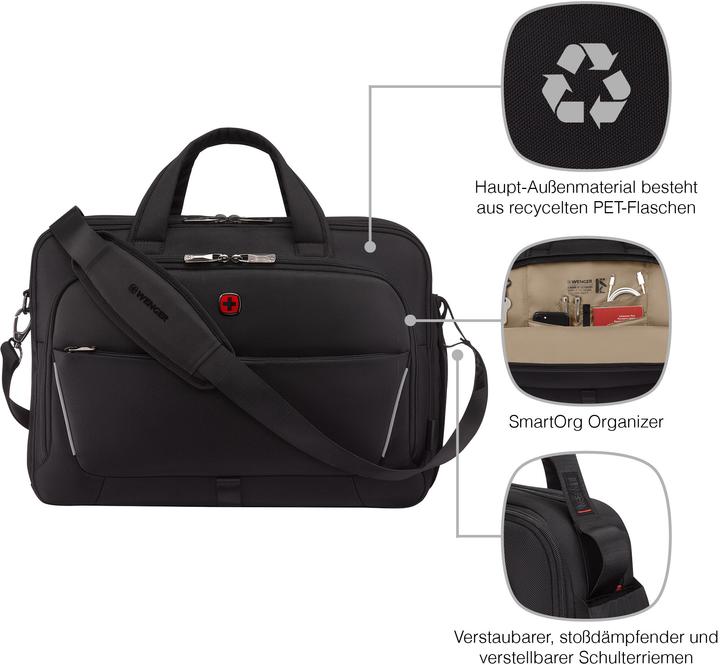 Productafbeelding Wenger Meteor Brief 16 - 17" Laptop-Tasche mit Tablet-Fach - schwarz (17")