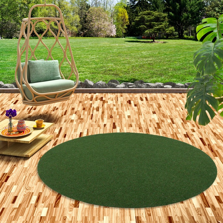 Actual product image Snapstyle Artificial grass carpet with pimples Kingston Round (200x200 cm)