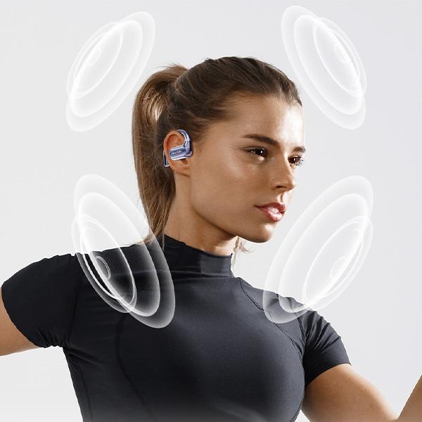 Actual product image Awei słuchawki Bluetooth 5.4 OWS T93 + stacja dokująca czarny/black (ANC, 40 h, Wireless)