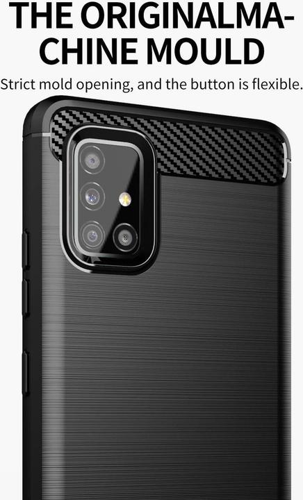 Produktbild Cadorabo TPU Ultra Slim carbon edelstahl Kombi Cover (Samsung Galaxy A51 5G)