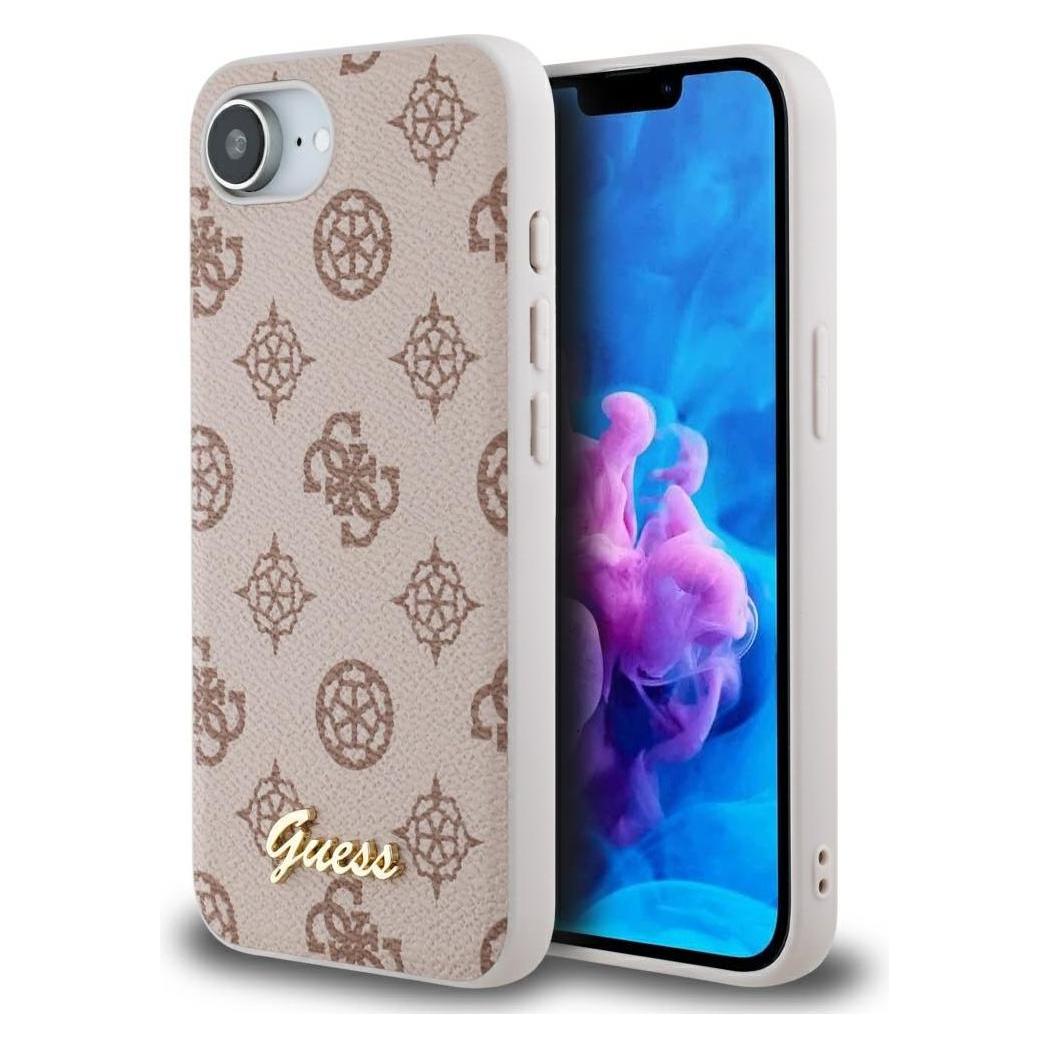 Guess Case Peony Script Logo MagSafe For IPhone 16e Brown (Apple IPhone 16e), Smartphone Hülle, Braun