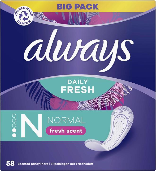 Actual product image MGA Dailies Fresh and Protect Normal Fresh Panty Liners 58 Count (1 x)