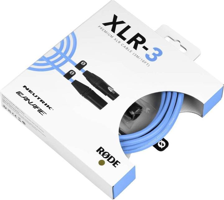 Productafbeelding RØDE XLR3M-B XLR kabel 3m blauw (nieuw) (3 m, XLR)