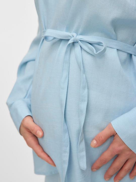 Produktbild Mamalicious Normal geschnitten V-Ausschnitt Ärmelbündchen mit Knopf Schmale Ärmel Top Bluse (M)