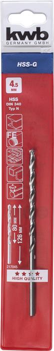 Actual product image kwb HSS Twist Drill, long version, ø 4.5 mm (4.5 mm)