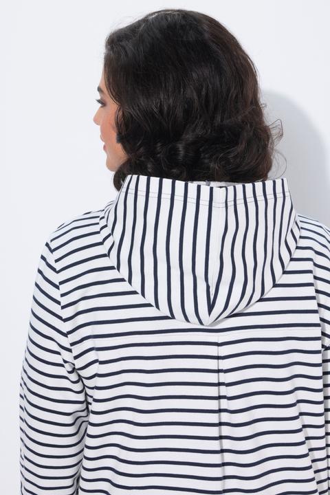 Produktbild Ulla Popken Sweatjacke, Ringel, Saumtunnel, Kapuze (46)