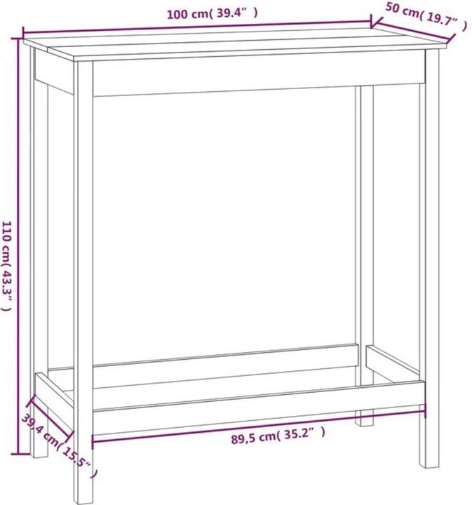 Produktbild vidaXL Bartisch (100 x 50 x 110 cm)