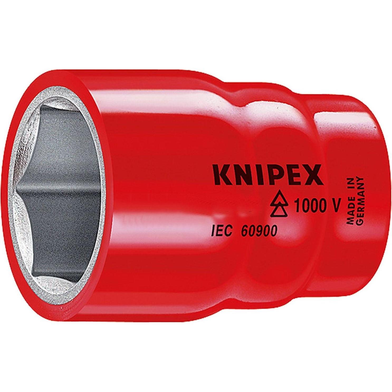Knipex, Steckschlüssel + Stecknuss, Steckschlüsseleinsatz für Sechskantschrauben (12 mm)