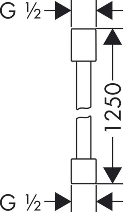 Produktbild hansgrohe Brauseschlauch AXOR STARCK DN 15, Metalleffekt 1250mm, chrom (125 cm)