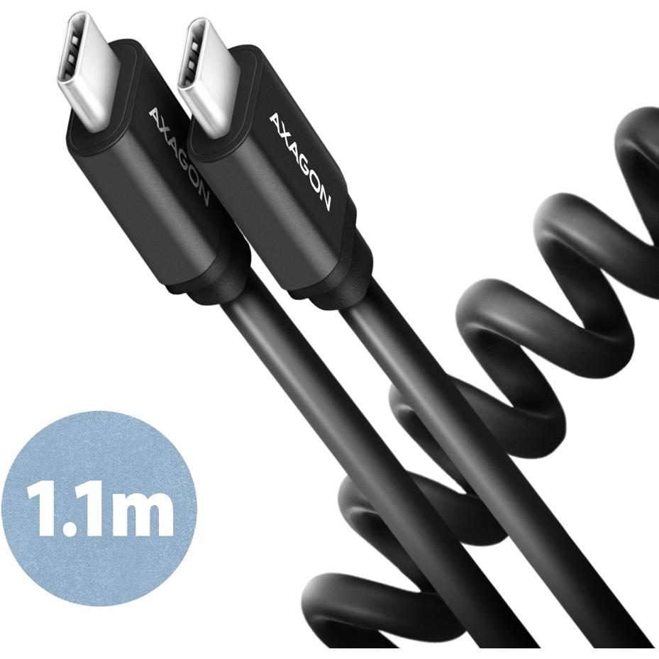 Axagon BUCM-CM20TB Kabel Twister USB-C - USB-C, 1.1m USB2.0 3A ALU (1.10 m, USB 2.0), USB Kabel