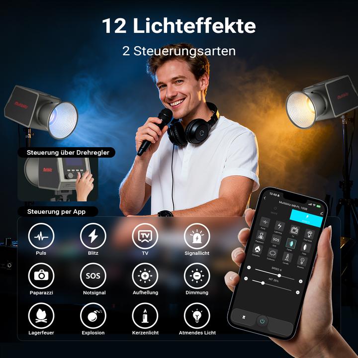 Produktbild Multiblitz MB-PL LED 100B Fotolicht Videolicht Studiolicht Fotostudio Fotolampe (Studioleuchte, Videoleuchte)