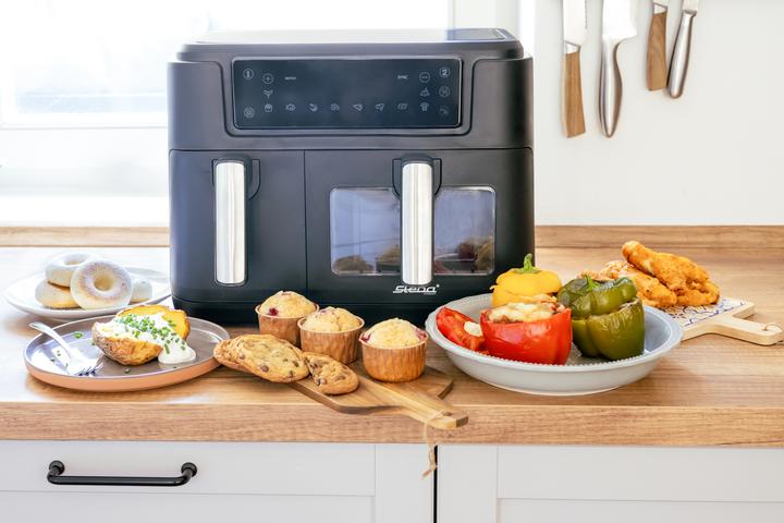 Produktbild Steba Doppel-Hei?luftfritteuse HF 9500 DUO (schwarz, 2.400 Watt, Timer)
