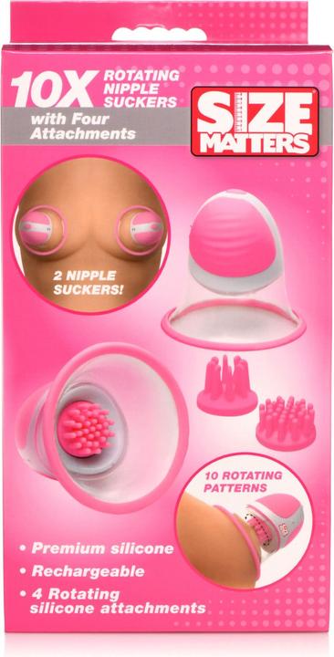 Productafbeelding Bijoux Indiscrets Roterende siliconen tepelzuigers met 2 opzetstukken