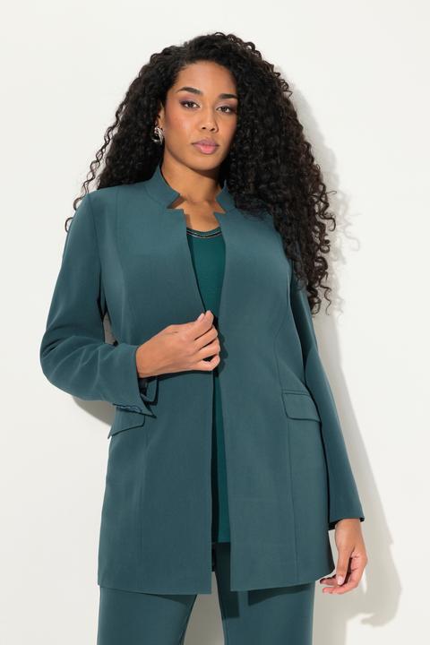 Produktbild Ulla Popken Acetat-Blazerjacke, Stehkragen, Hakenverschluss (46)