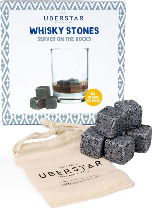Uberstar Set di 6 pietre da whisky con sacchetto (Pietre di whisky)