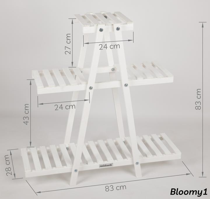 Image du produit Needs&Wants Blumenregal "Bloomy1" mit 3 Etagen, Fichte (weiss)
