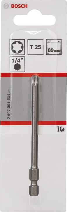 Produktbild Bosch Professional Zubehör Schrauberbit Extra-Hart T25, 89 mm, 1er-Pack (Innensechsrund TX)