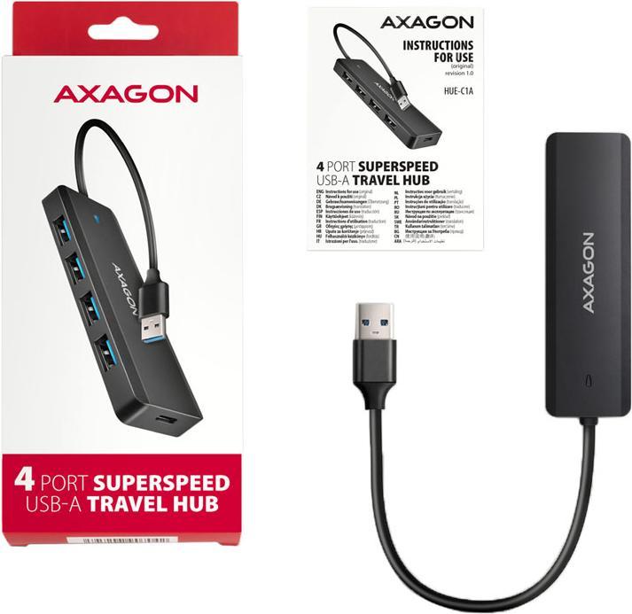 Actual product image Axagon HUE-C1A 4-port 5 Gbit (USB-C, 4 Ports)