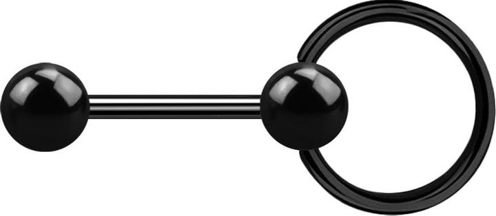 Immagine prodotto Star Piercing Barbell schwarz mit Kugel und Kugel Ball Closure Ring (senza ottone, Acciaio chirurgico 316L)