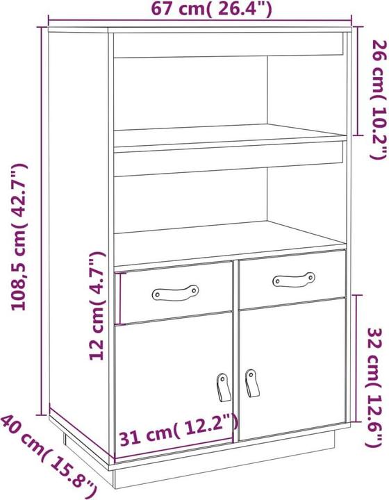 Image du produit vidaXL Ramona (67 x 40 x 108,5 cm)