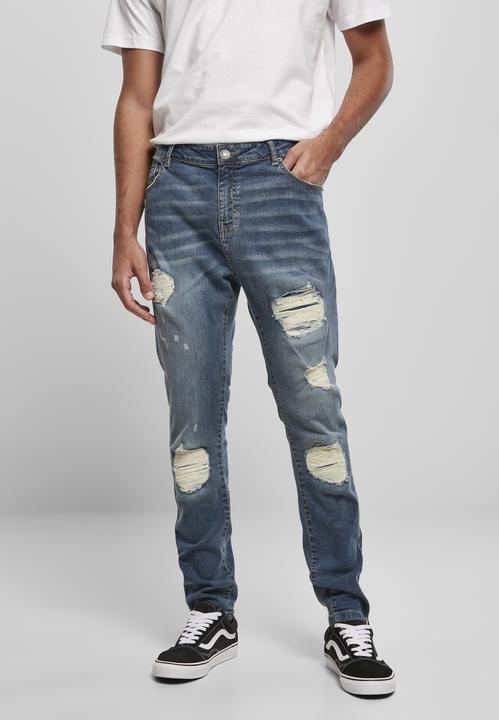 Actual product image Urban Classics Heavy Destroyed Slim Fit Jeans - 16475 (W40/L32)