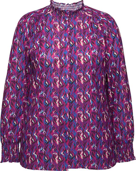 Produktbild Ulla Popken Bluse, Smok-Details, A-Linie, Stehkragen, Langarm (42, 44)