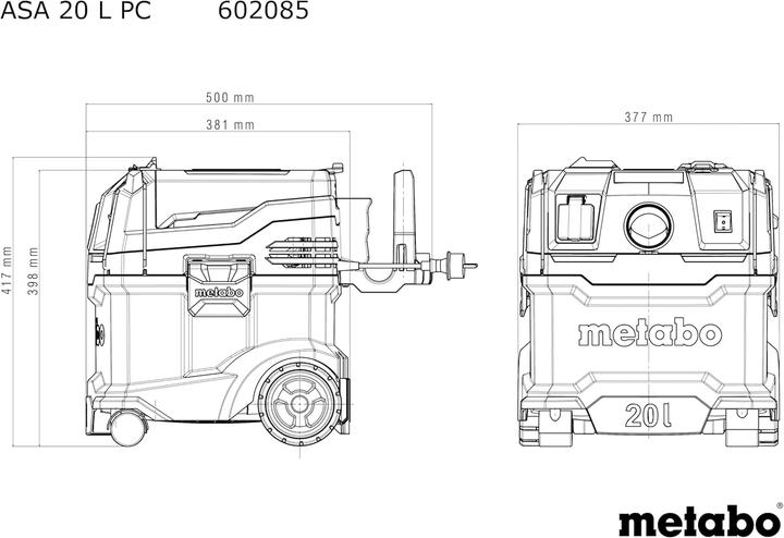 Actual product image Metabo ASA 20 L PC (Wet dry vacuum cleaner)
