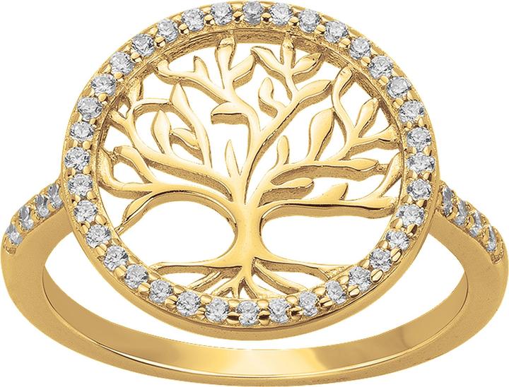Lara Bague Plaque Or - Zirconia - Arbre De Vie (54)