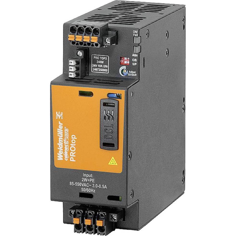 Weidmüller, Convertitore di tensione, PRO TOP2 240W 24V 10A UW Alimentatore switching 10 A 24 V tensione di uscita regolabile, St.