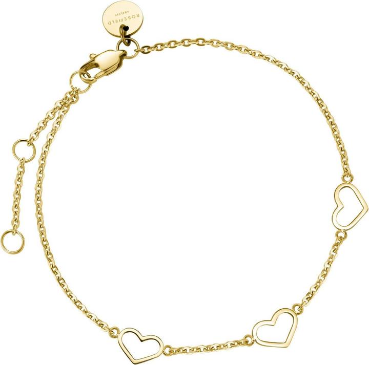 Produktbild Rosefield NÄ›Å¾nÃ½ pozlacenÃ½ nÃ¡ramek se srdÃ­Äky Toccombo JBTHG-J537 (18 cm, Vergoldetes Metall)