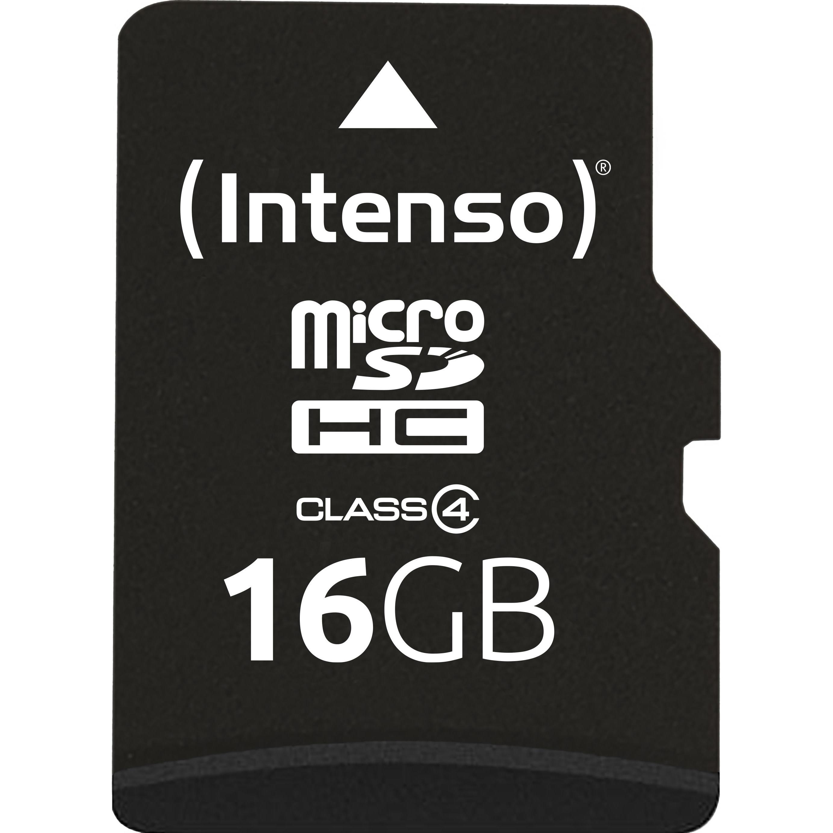 Intenso Flash (16 GB, microSDHC), Speicherkarte, Schwarz