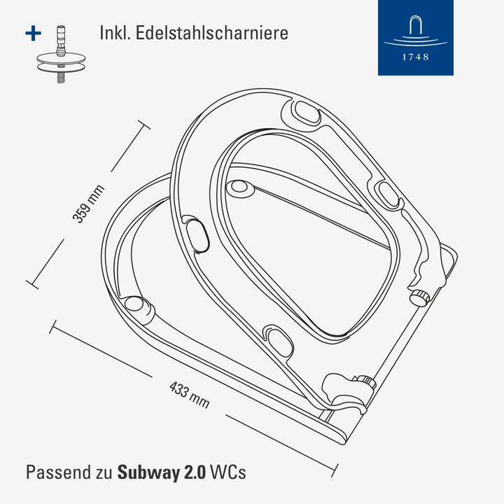 Image du produit Villeroy & Boch Siège de WC Subway 2.0, avec abaissement automatique et siège amovible