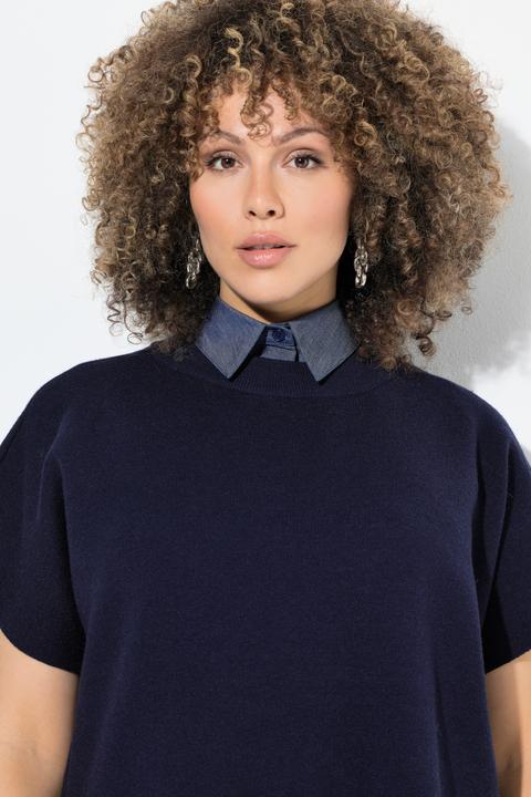 Immagine prodotto Ulla Popken Colletto da camicia con effetto jeans e abbottonatura (50, 52)