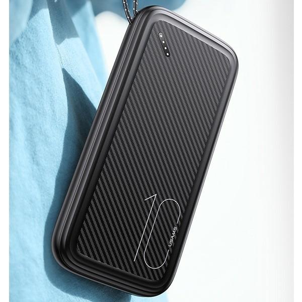 Actual product image Usams Powerbank PB56 10000mAh 2xUSB USB-C MicroUSB Fast Charge czarnyblack 10KCD (10000 mAh, 10 W)