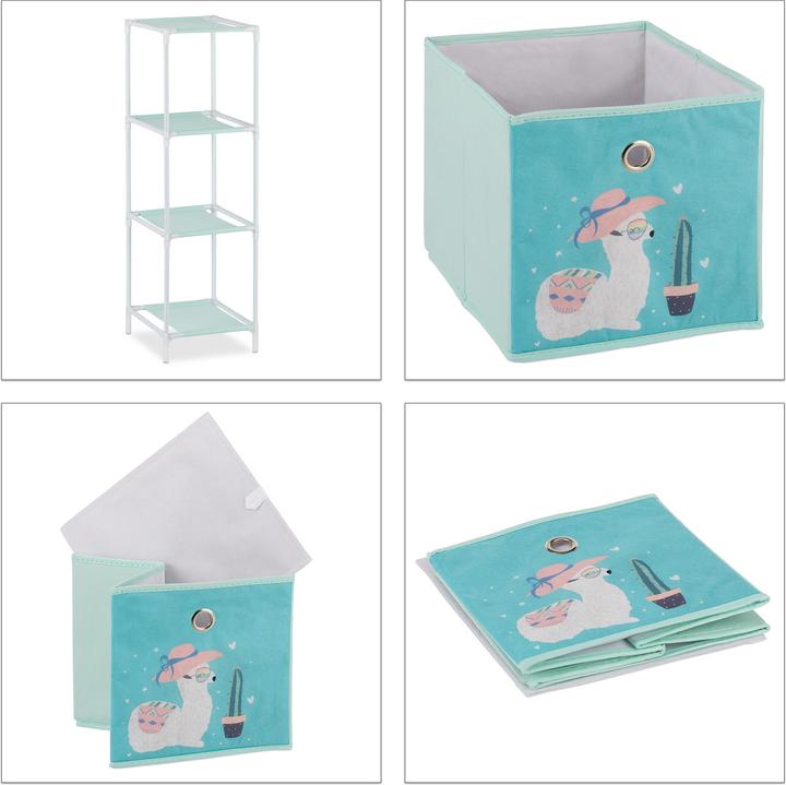 Actual product image Relaxdays Lama Children's Shelf with Boxes