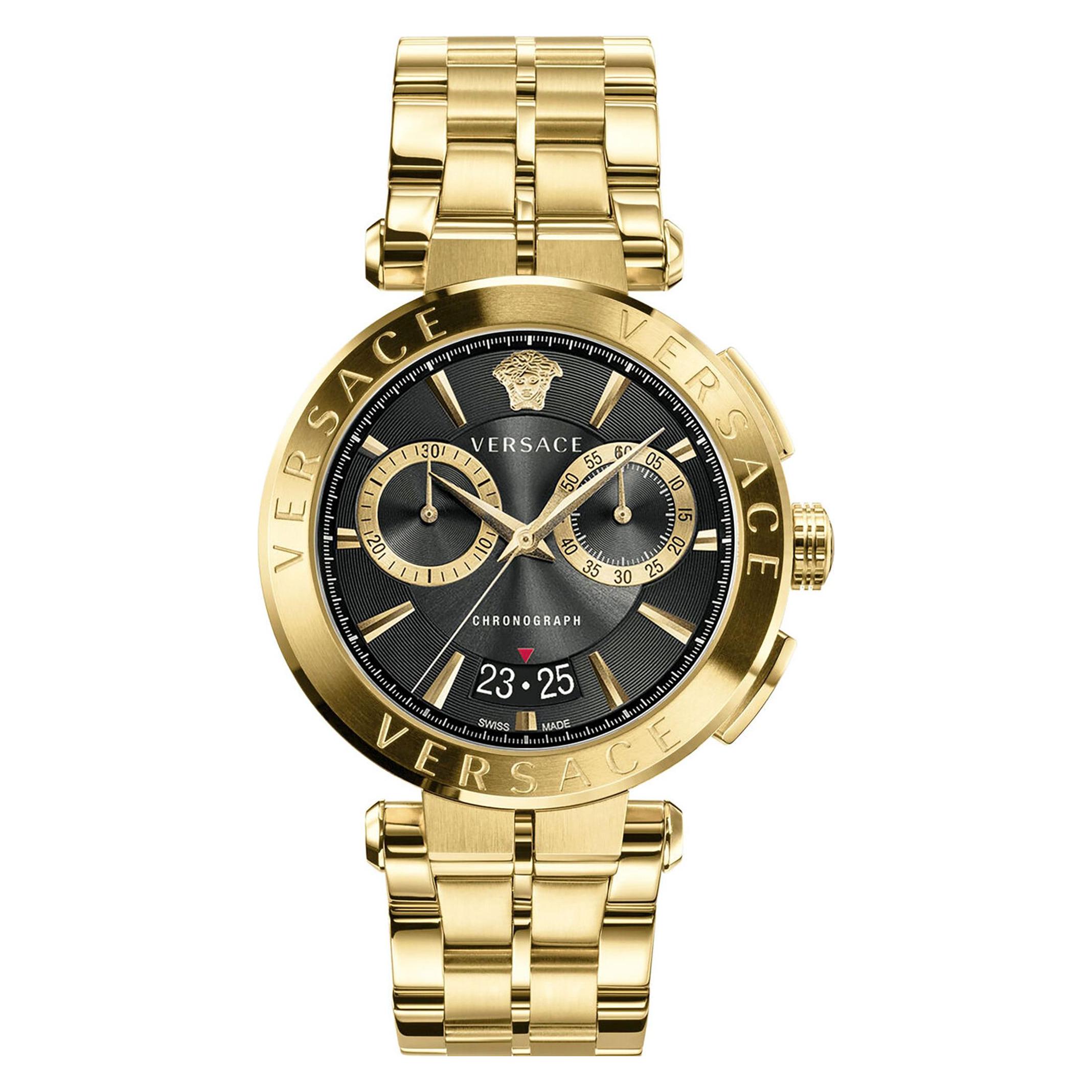 Versace, Armbanduhr, VE1D02823, Gold, (Analoguhr, Chronograph, Swiss Made, 45 mm)